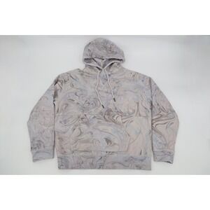 JJ Joe's Jeans Mens Marble Dye French Terry Hoodie Gray Blue‎ Size Large